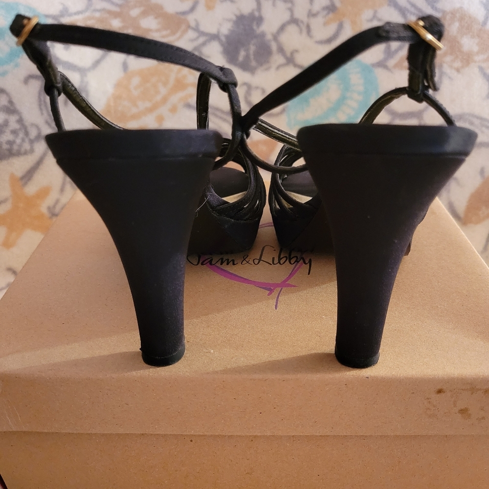 Sam & Libby 8.5M Black Strappy Heels - Picture 4 of 7